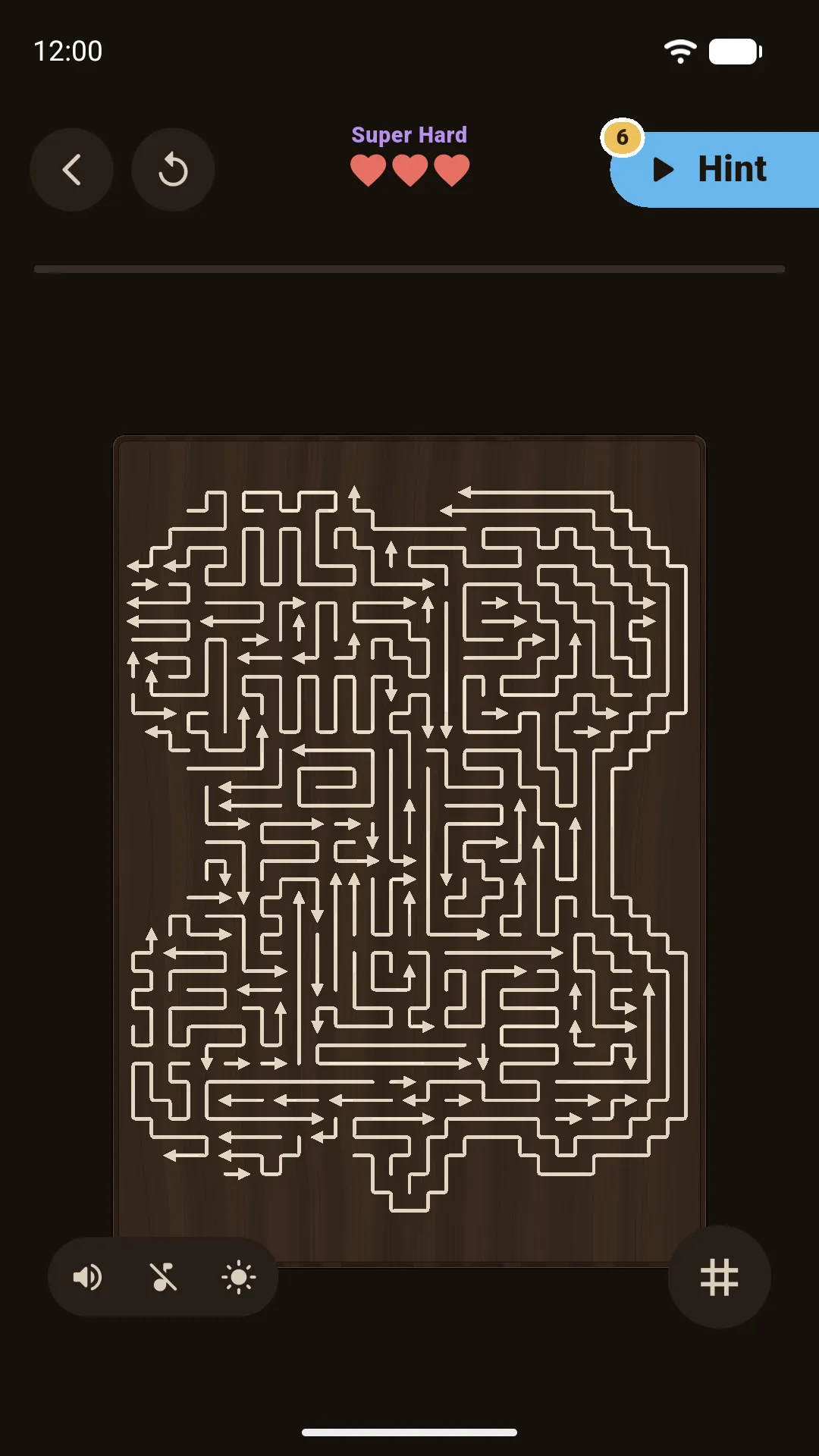 Fletch! Super Hard level with an irregular board shape